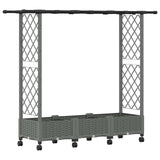 Raised Bed with Trellis and Roof Light Grey 164 x 40 x 127 cm 3423115