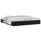 Ottoman Bed Frame without Mattress Black Super King Faux Leather 3310831