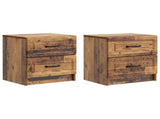 Bedside Cabinet with Drawer 2 pcs Old Wood 43 x 34.5 x 44.5 cm 895692