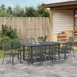 Garden Dining Set 9 pcs Anthracite Powder-coated Steel 3378819