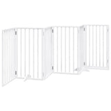 Dog Gate with Door Foldable 6 Panels White 300 cm Poplar Wood 352183