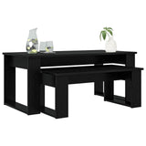 Coffee Table Set 2 pcs Black Oak Engineered Wood 8000133