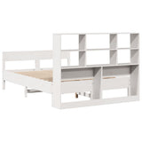 Bookcase Bed without Mattress White 140x190cm Solid Wood Pine 3323000