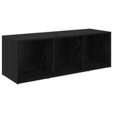 TV Cabinet Set 2 pcs Black Oak 37 x 35 x 107cm Engineered Wood 3393550