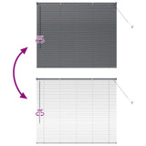Venetian Blinds Manual Dark Grey 130 x 155 cm Aluminium 42006058