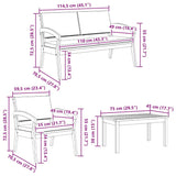 Bistro Set with Cushion 4 pcs Brown Polyester 3328613