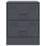 ZNTS Bedside Cabinets 2 pcs Anthracite 34.5x39x44 cm Steel 841624