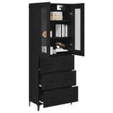 Highboard Black Oak 69.5 x 34 x 180 cm Engineered Wood 3416228