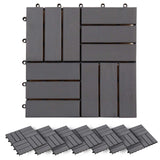 Decking Tile 20 pcs Grey 30 x 30 cm Acacia Hardwood 3444847