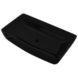 Ceramic Bathroom Sink Basin Black Rectangular 141923