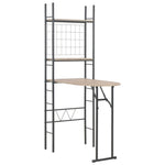 3 Piece Folding Dining Set with Storage Rack MDF and Steel 284406
