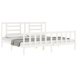 Bed Frame without Mattress White Super King Size Solid Wood Pine 3192897