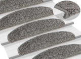 Stair Mats 10 pcs 65x21x4 cm Grey Half Round Large 149799