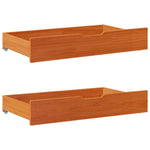 ZNTS Bed Frame with Drawers without Mattress Wax Brown 75x190 cm Small Single 3302020