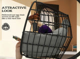 Hanging Egg Chair Outdoor Indoor Swing Chair with Folding Basket and Thickened Cushion, T3398P314152