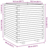 Garden Planter Wax Brown 60x60x72.5 cm Solid Wood Pine 3282581