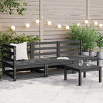 3 Piece Garden Lounge Set Grey Solid Pinewood 805707