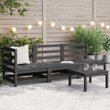 3 Piece Garden Lounge Set Grey Solid Pinewood 805707