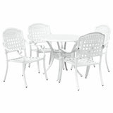 Garden Dining Set 5 pcs White Aluminium 3334686