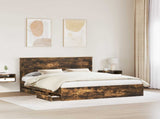 Bed Frame with Drawer Smoked Oak 180 x 200 cm Engineer Wood 3410160