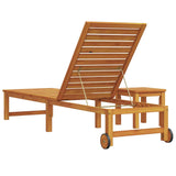 Sun Lounger Reclining Brown 53 x 202 x 89cm Solid Acacia wood 4108107