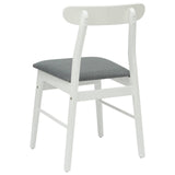 Dining Chair 2 pcs White and Grey Solid Rubber Wood 42020487