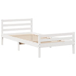 ZNTS Bookcase Bed without Mattress White 100x200 cm Solid Wood Pine 3322220