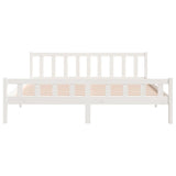 Bed Frame without Mattress White Solid Wood 160x200 cm 810690