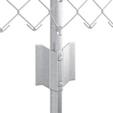 Chainlink Fence with Post 25 x 0.4 m Galvanised Steel Silver 3336301