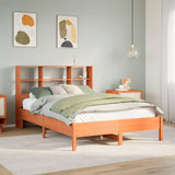 Bookcase Bed without Mattress Wax Brown 140x190 cm Solid Wood Pine 3322884