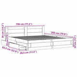 Bed Frame with Drawer 2 pcs White 193 x 203 cm Engineered Wood 3402859