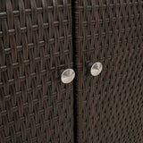 Storage Cabinet with Shelf Brown 100 x 36 x 102 cm Rattan 4103822