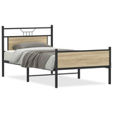 Bed Frame without Mattress Sonoma Oak 100x190 cm Engineered Wood 4106974