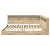 Bookcase Bed with Shelf Sonoma oak 180 x 200 cm Engineered wood 3335745