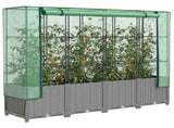 Raised Bed with Greenhouse Cover Rattan Look 160x40x138 cm 4015858