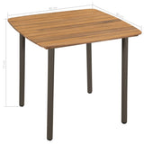 Dining Set Grey Solid acacia wood, steel, PE rattan Small 3072488