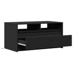 ZNTS Coffee Table with LED Lights Black Engineered Wood 851992