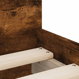 Bed Frame Smoked Oak Engineered wood Single Bed Frame 3207375