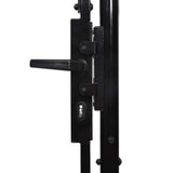 Fence Gate Single Door with Spike Top Steel 1x1 m Black 146032