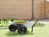 Wheelbarrow Silver and Black 124 x 73 x 65 cm Steel 42007974