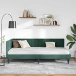Corner Bed Frame with Headboard Dark green 100 x 200 cm Velvet 42016440