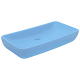 Luxury Basin Rectangular Matt Light Blue 71x38 cm Ceramic 146956
