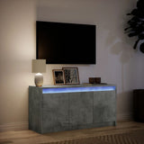 TV Cabinet with LED Concrete Grey 100x34x50 cm Engineered Wood 852211