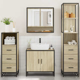 4 Piece Bathroom Furniture Set Sonoma Oak Engineered Wood 3301276