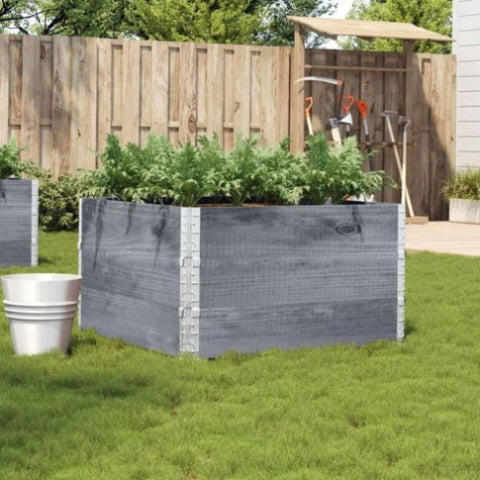 ZNTS Garden Planter Grey 100x100 cm Solid Wood Pine 3295433