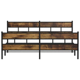 Metal Bed Frame without Mattress Smoked Oak 183x213 cm 3308467