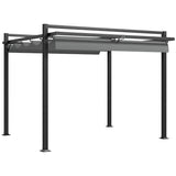 3 x 3 Retractable Pergola, Garden Gazebo Shelter with Aluminium Frame, for Grill, Patio, Deck, T3398P377598