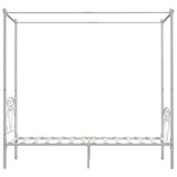 284428 Canopy Bed Frame without Mattress White Metal 120x200 cm