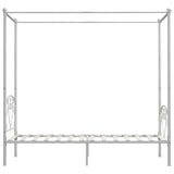 Bed Frame White Metal Single Durable Bed Frame Rectangular 284427