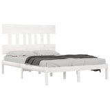 Bed Frame without Mattress White 140x200 cm Solid Wood 3104739